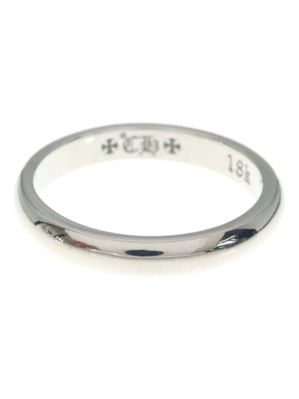 Chrome Hearts 18k WD Round Bblgm Wedding Plain Bubble Ring